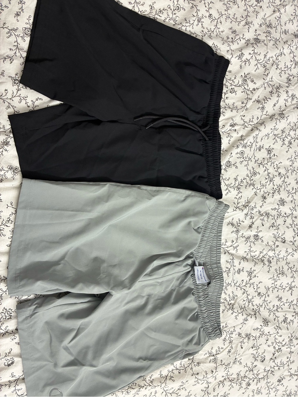 Champion Two-Pack Kids' Elastic-Waist Shorts in Black and Light Gray